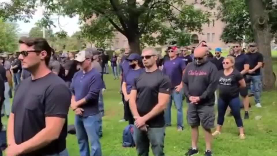 Canadian First Responders stage silent protest against Mandatory Vaccines.