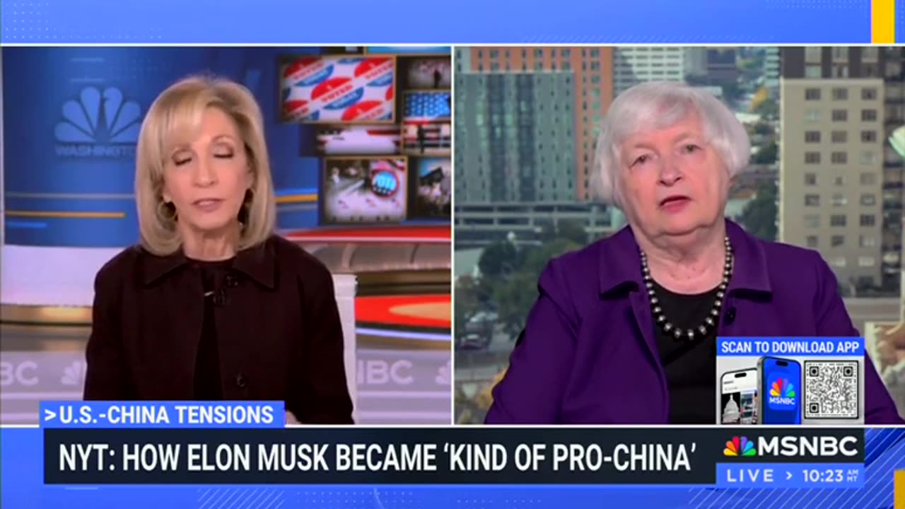 Elon Musk Is A National Security Problem? – MSNBC Loads Question For Janet Yellen