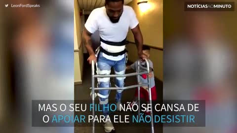 Filho incentiva o pai a não desistir da recuperação