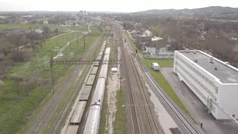 UAV footage of Russian military equipment in Kerch