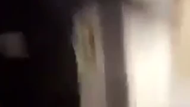 Music guy black shirt dancing and knocks down ironing table