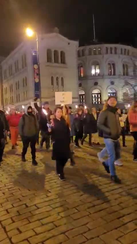 Oslo, Norway: Vaccine passport/COVID mandate protest Nov. 20, 2021