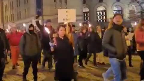 Oslo, Norway: Vaccine passport/COVID mandate protest Nov. 20, 2021
