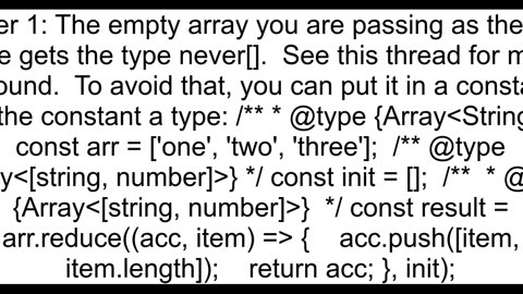 JSDoc typings for typescript for JavaScript reducer accumulator