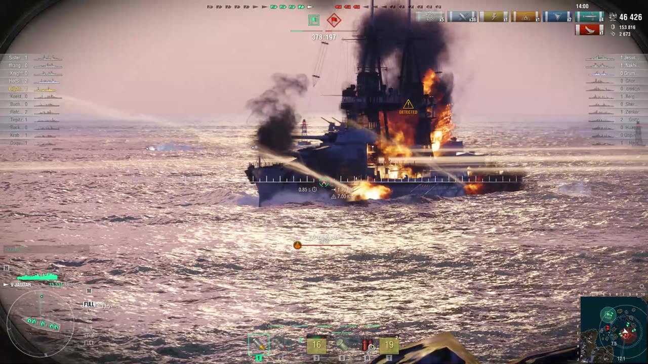 World of Warships in the Jaguar — French Tier V destroyer.