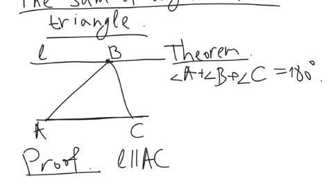 The sum of angles of a triangle | plane geometry | elementary level