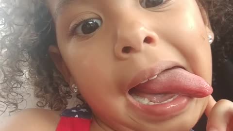 Leah just couldn't resist the camera! Lol