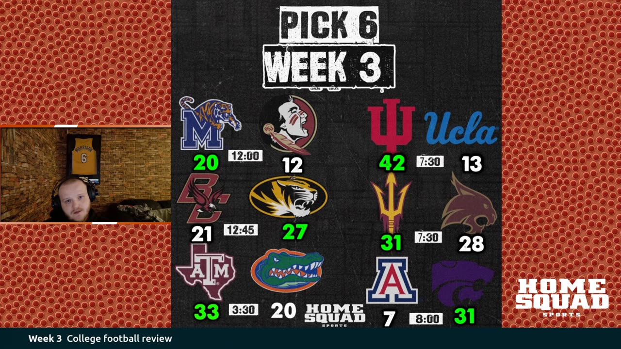 College Football Week 3 Review / NFL Week 2 Review