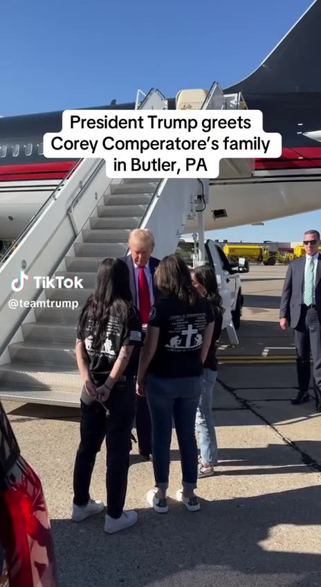 President Trump Greets Shooting Victim Corey Comperatore's Family at Butler, PA Rally