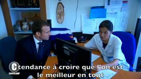 Super Macron en visite médicale