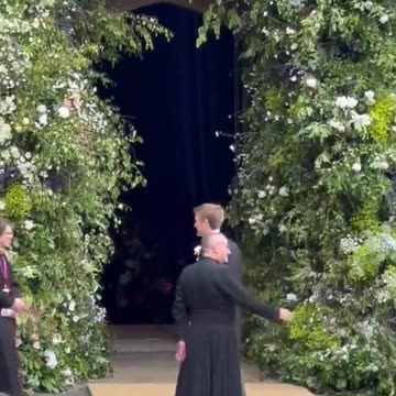 Smiling Hugh Grosvenor arrives for nuptials at Chester Cathedral