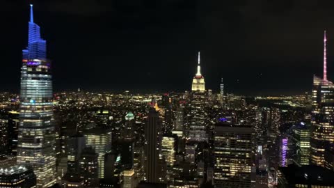 Beautiful New York night view (Rockefeller building rooftop)