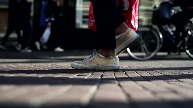 Walking Busy People Pace Step Bike Way Street