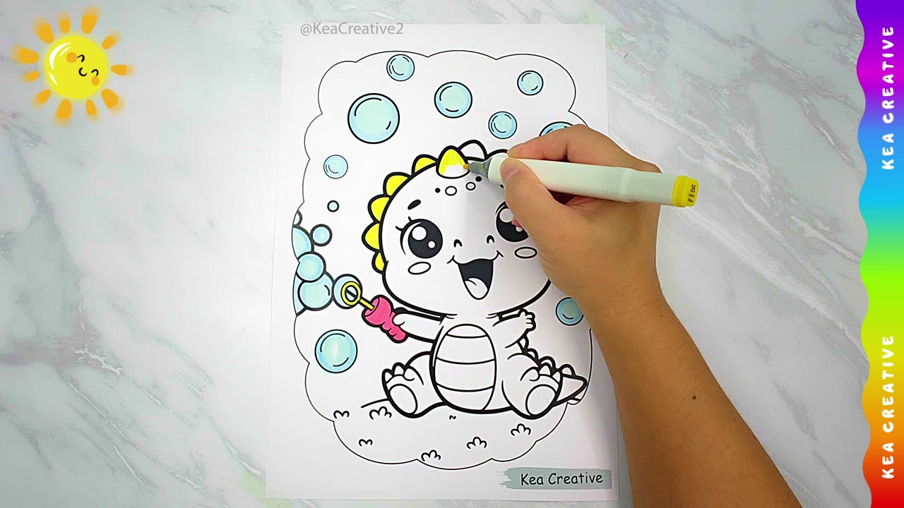 Coloring Baby Dinosaur Happy @KeaCreative2 - Coloring Pages For Childrens. Enjoy!