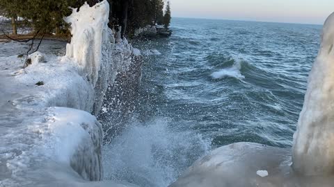 Beautiful waves from my icy trip to Wisconsin