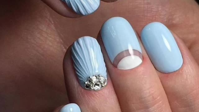 Beautiful manicure.Design ideas.Manicure with a marine theme