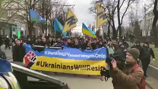 Azov Battalion parade days before the Russian invasion