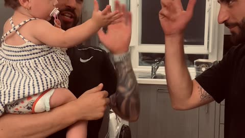 Dad and His Twin Confuse Toddler