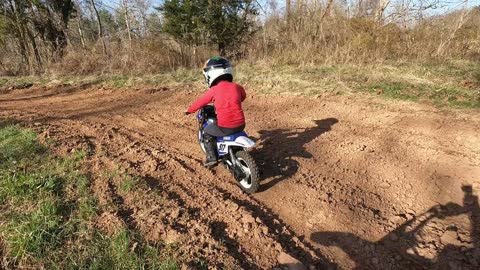 Westons Practice Day on his Yamaha PW50