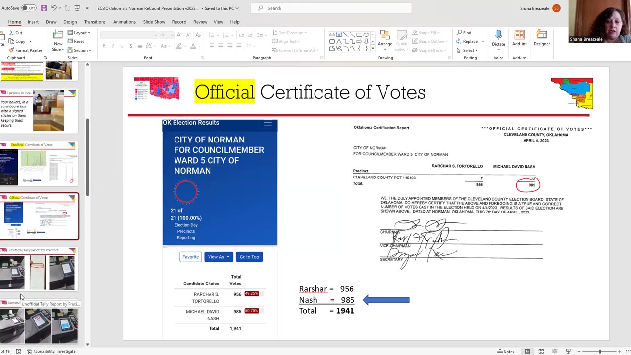 Norman, OK City Councilman Ward 5 Apr 4, 2023 Election Recount