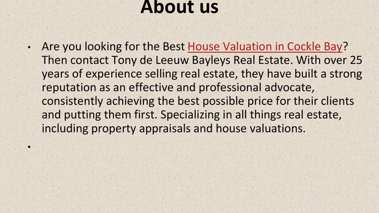 Get The Best House Valuation in Cockle Bay.