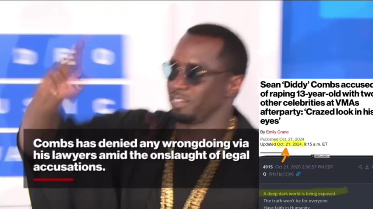 Diddy accused of R*ping a 13 Year old Girl with two other Celebrities