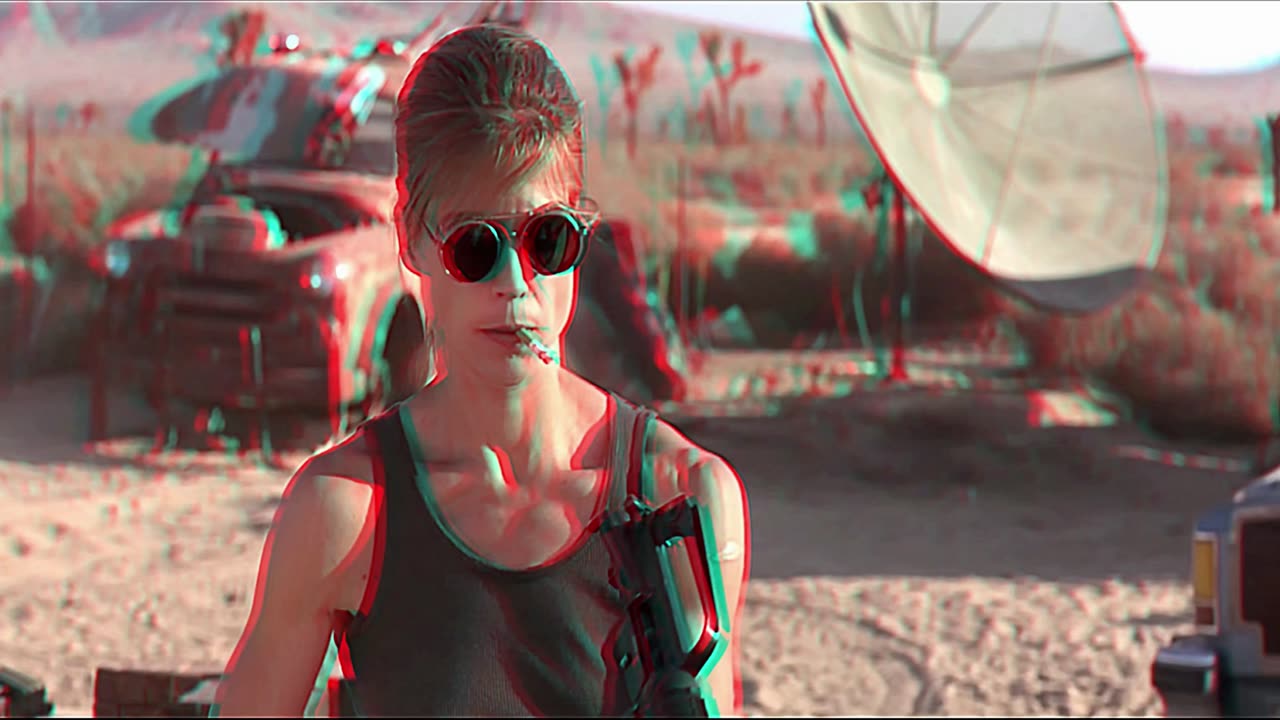 3D Anaglyph COLOR Terminator 2 SE 4K L 4K R SUPER SCALE 80% MORE BACKGROUND DEPTH P26