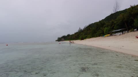 In the sea of Guam in gloomy weather.