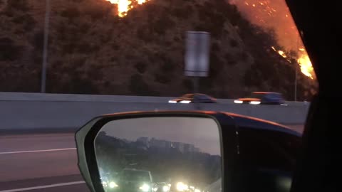 Driving through the Getty Fire