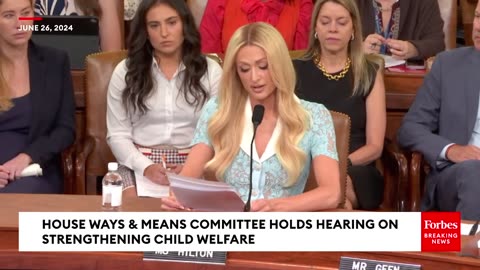 JUST IN- Paris Hilton Delivers Opening Remarks In House Ways & Means Committee Hearing