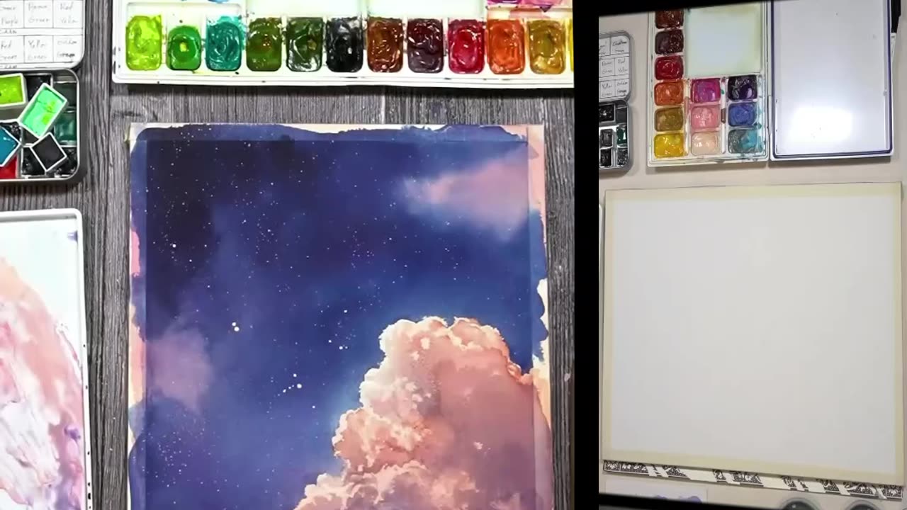 Water color sky painting