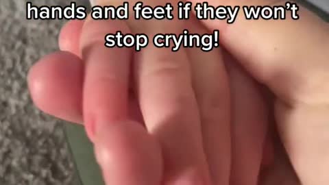 Always check your baby's hands and feet if they won't stop crying!