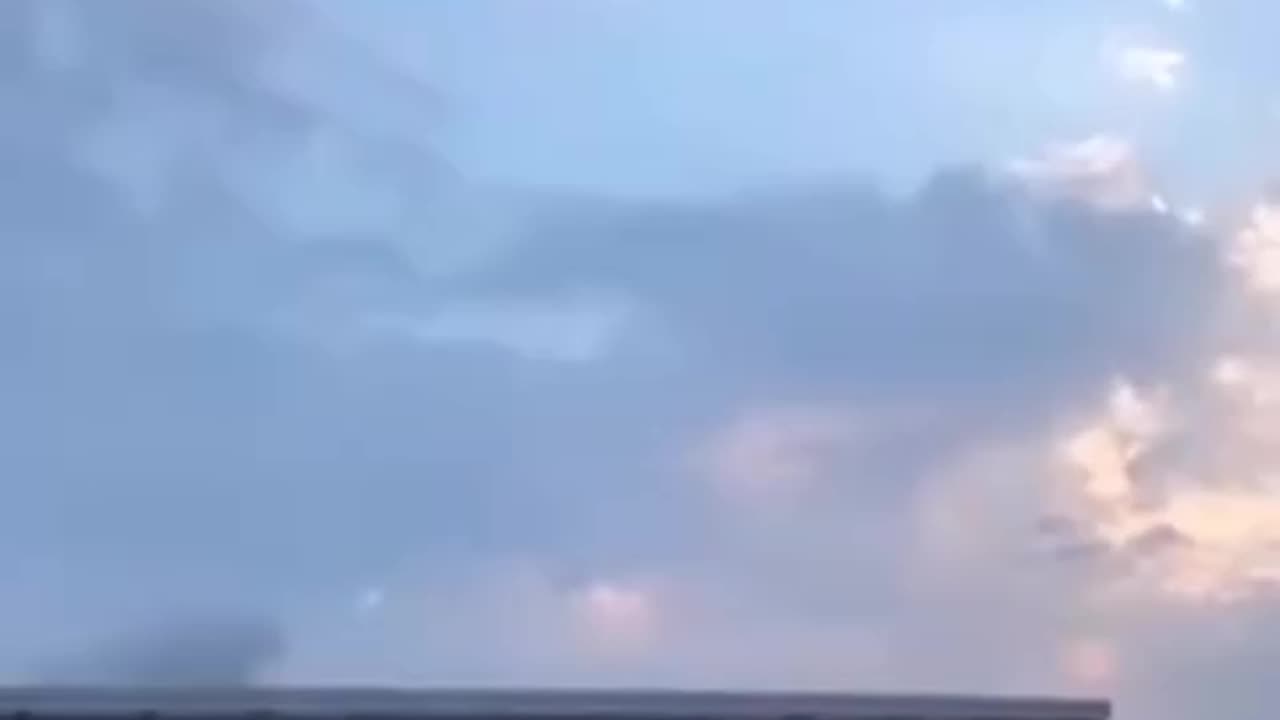 The Moment Of flight and impact of a russian missile