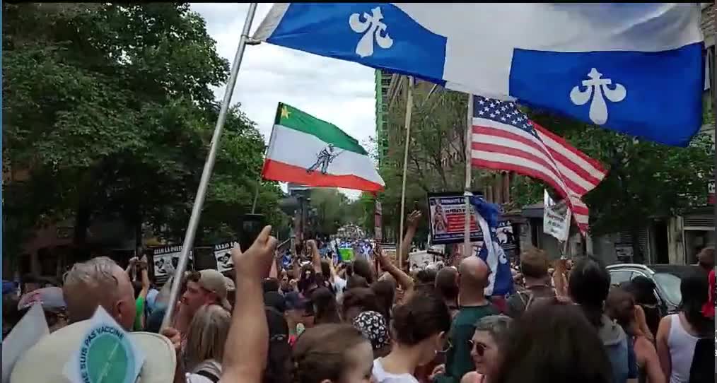 CANADIAN FREEDOM FIGHTERS CHANT USA, USA, USA & LIBERTY DURING THE MONTREAL RALLY ON JUNE 5TH 2021