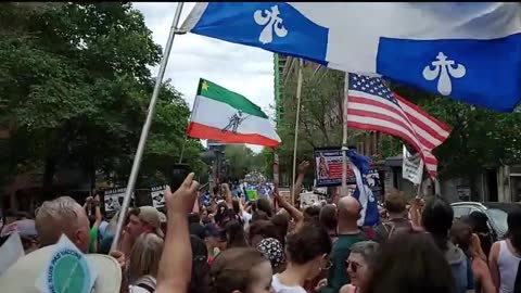 CANADIAN FREEDOM FIGHTERS CHANT USA, USA, USA & LIBERTY DURING THE MONTREAL RALLY ON JUNE 5TH 2021