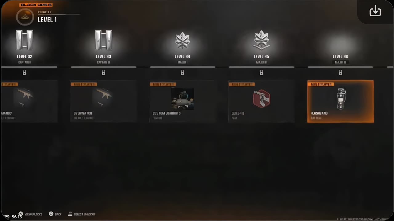 Menu And Level's Rewards In Black Ops 6 Beta