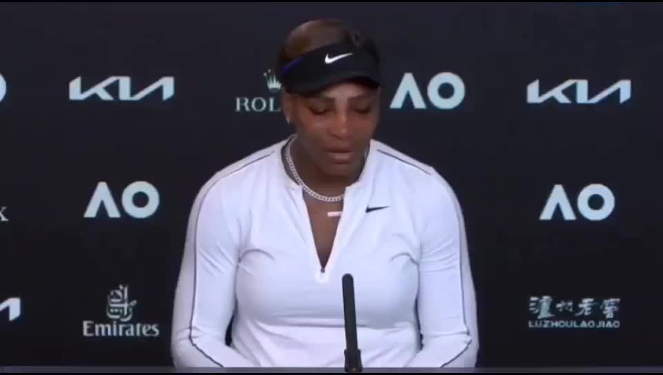 Serena Williams at the Australian Open Press conference at the end of the game.