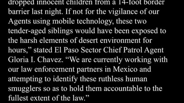 2 children, ages 3 & 5, were rescued by U.S. Border Patrol Agents.
