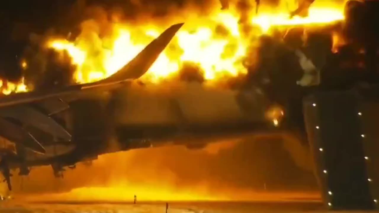 🚨BREAKING: Airplane caught fire on a runway in Tokyo l #Japan