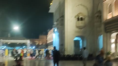 Devotees sleeping outside golden temple