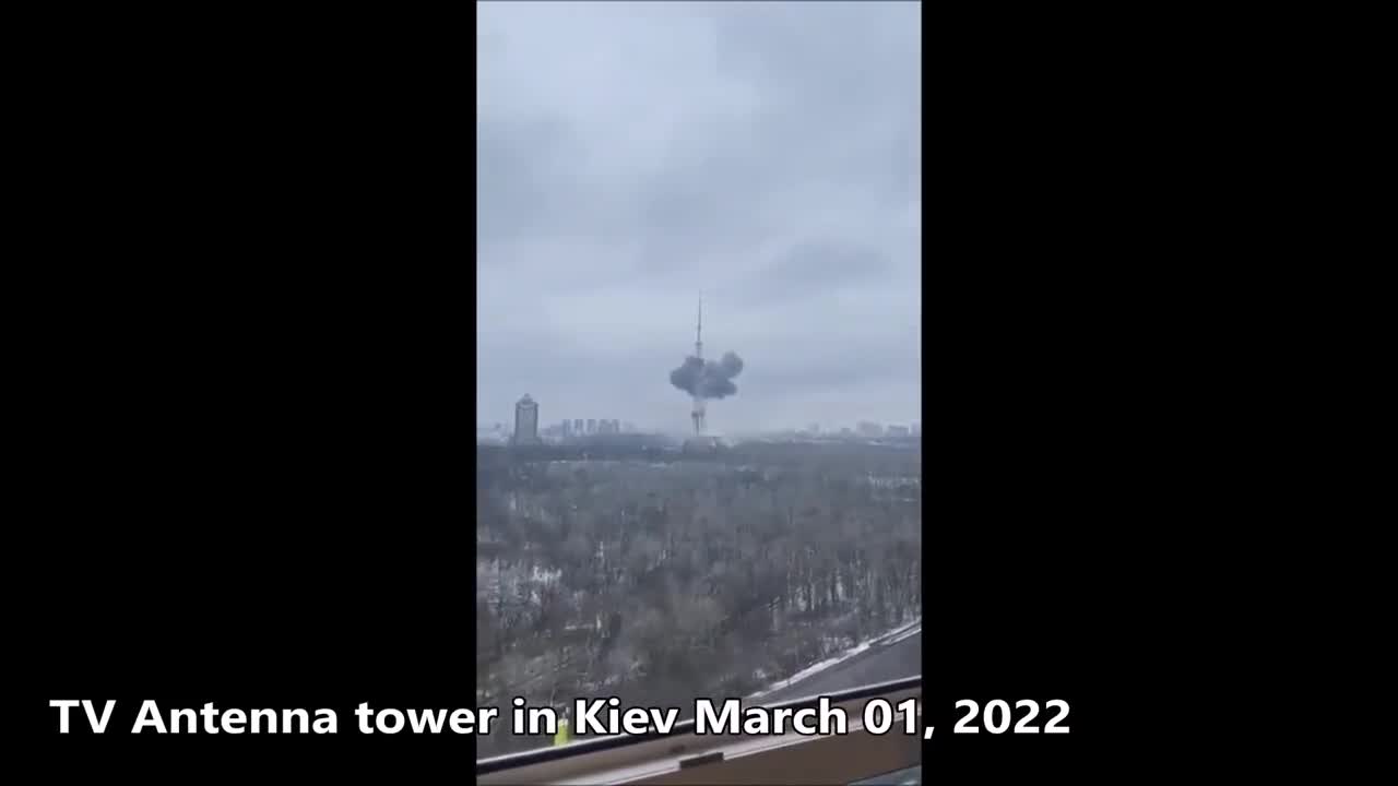 Russian Attack TV Antenna Tower In Kiev