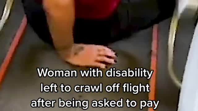 Woman with disability left to crawl off flight after being asked to pay for wheelchair transfer