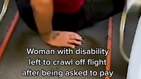 Woman with disability left to crawl off flight after being asked to pay for wheelchair transfer