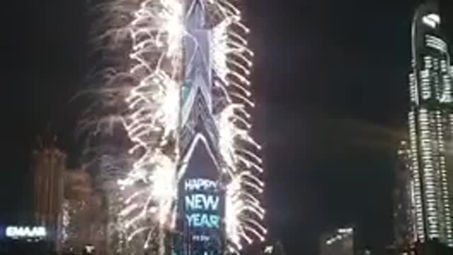 Fire works Burj Khalifa 2021