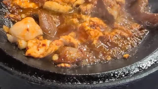 Delicious Spicy beef tripe korea Busan food