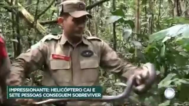 Helicopter crashes in the Amazon rainforest