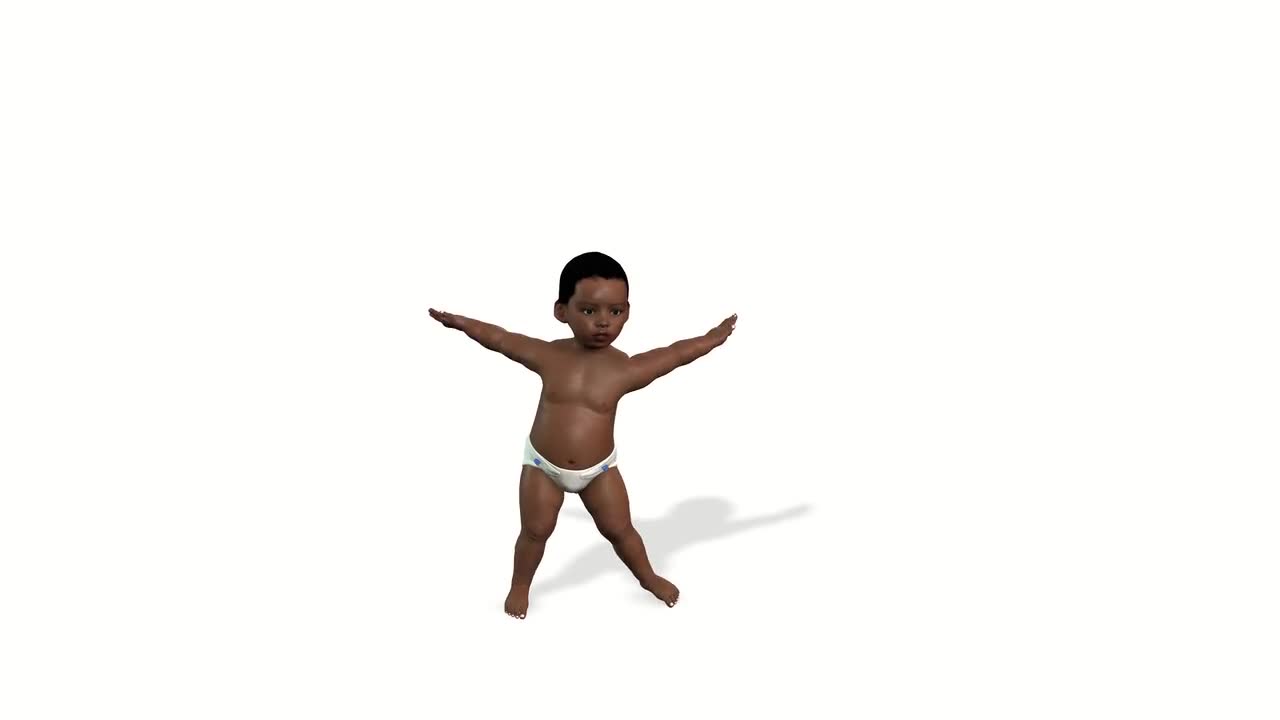 the child is dancing