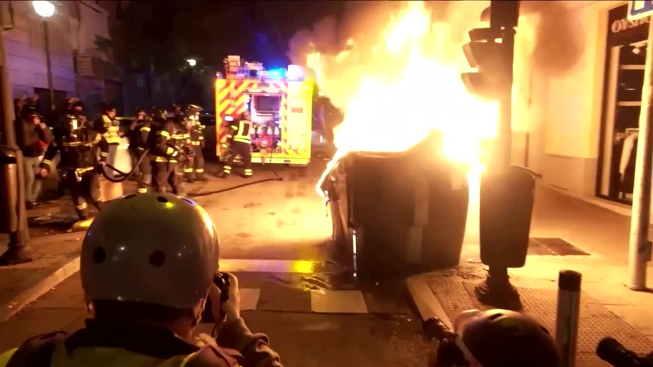 Protesters, police clash after Spain PM is re-elected