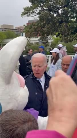 Biden starts to answer questions, Easter Bunny interrupts and sends him away