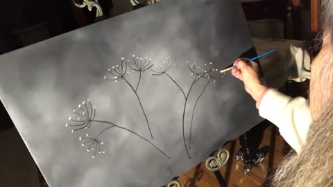 Blending Chalk-based Paint with Clay-based Paint: Dandelions in Snow